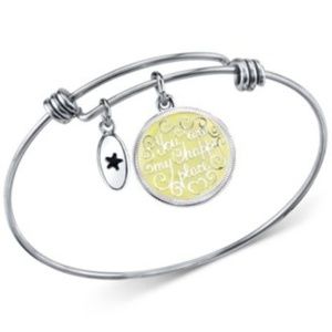Unwritten Happy Place Charm Adjustable Silver
